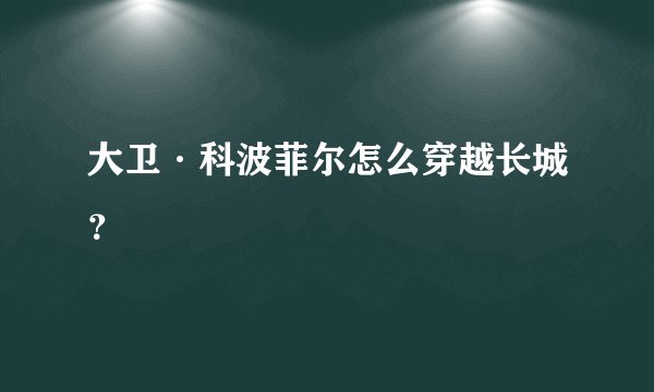 大卫·科波菲尔怎么穿越长城？