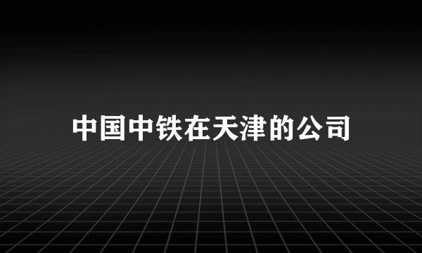 中国中铁在天津的公司