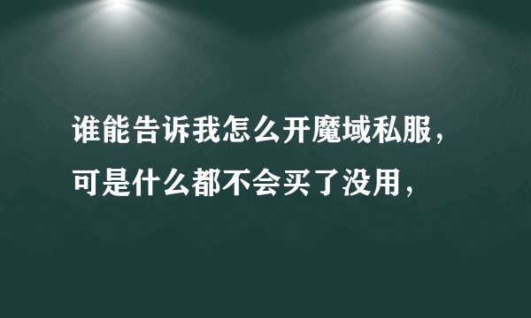 谁能告诉我怎么开魔域私服，可是什么都不会买了没用，