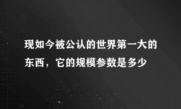 现如今被公认的世界第一大的东西，它的规模参数是多少