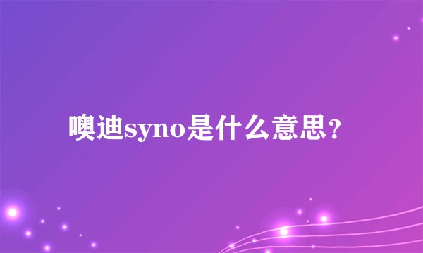 噢迪syno是什么意思？