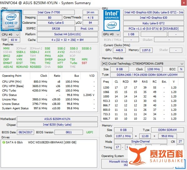 HWiNFO查询电脑硬件、电脑温度、测试性能(HWiNFO32, HWiNFO64)