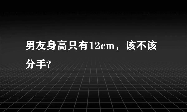 男友身高只有12cm，该不该分手?