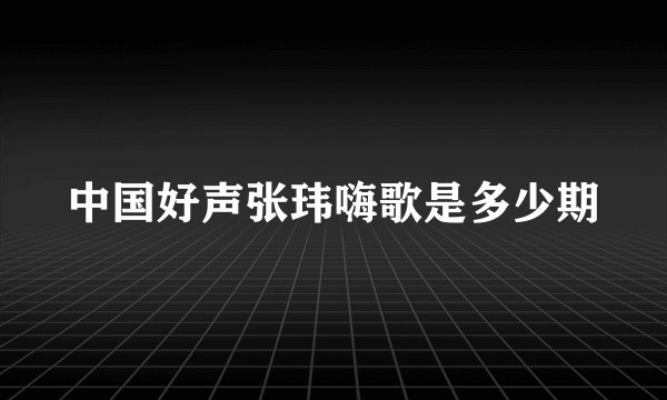 中国好声张玮嗨歌是多少期