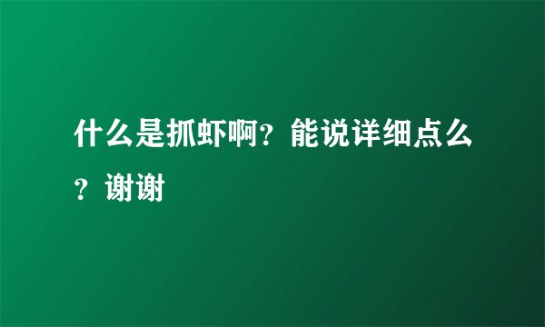 什么是抓虾啊？能说详细点么？谢谢