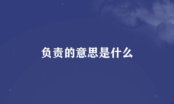 负责的意思是什么