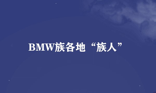 BMW族各地“族人”