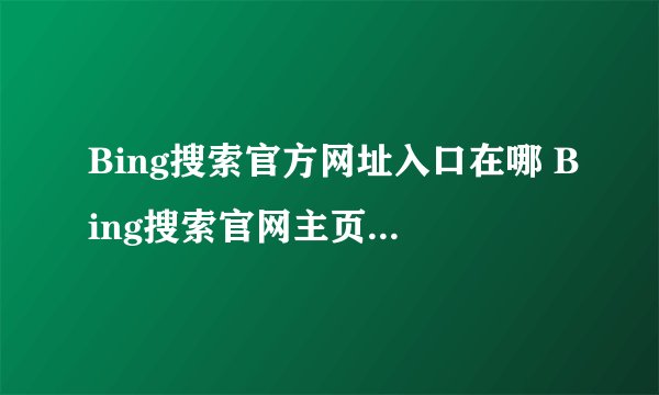 Bing搜索官方网址入口在哪 Bing搜索官网主页直接进入通道
