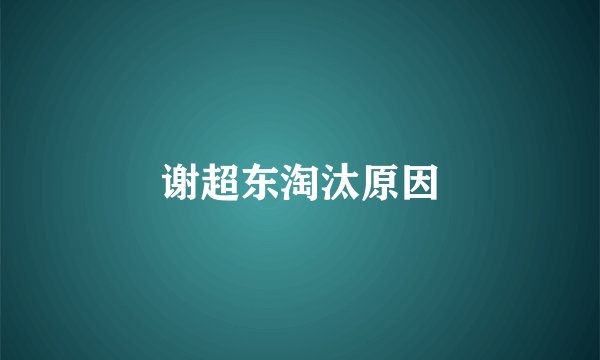 谢超东淘汰原因
