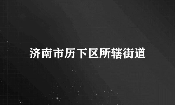 济南市历下区所辖街道