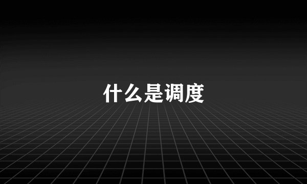 什么是调度