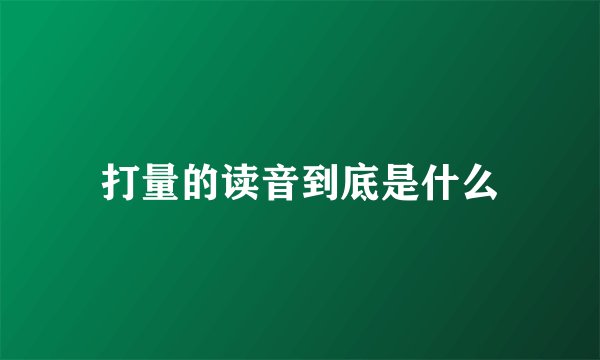 打量的读音到底是什么