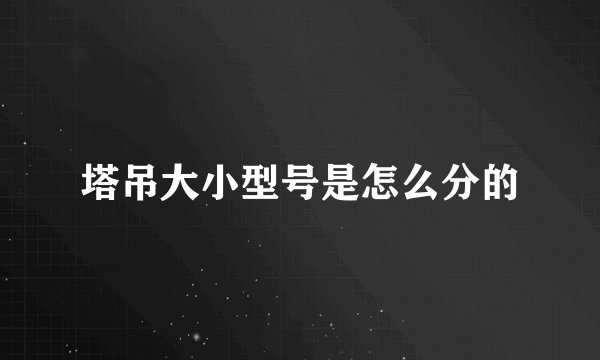 塔吊大小型号是怎么分的
