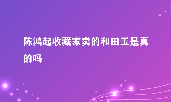 陈鸿起收藏家卖的和田玉是真的吗