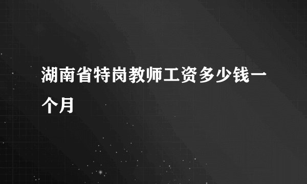 湖南省特岗教师工资多少钱一个月