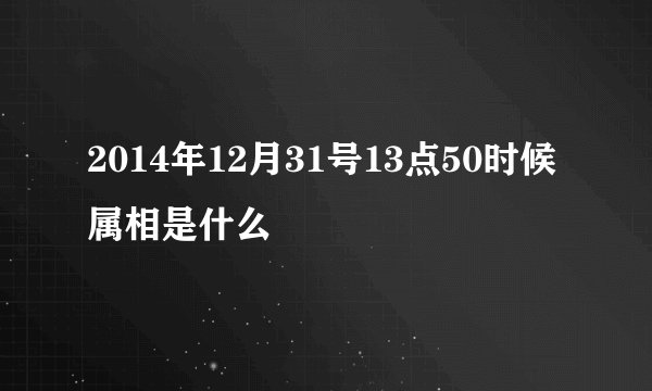 2014年12月31号13点50时候属相是什么