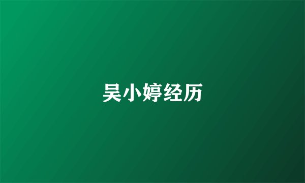 吴小婷经历
