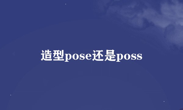造型pose还是poss
