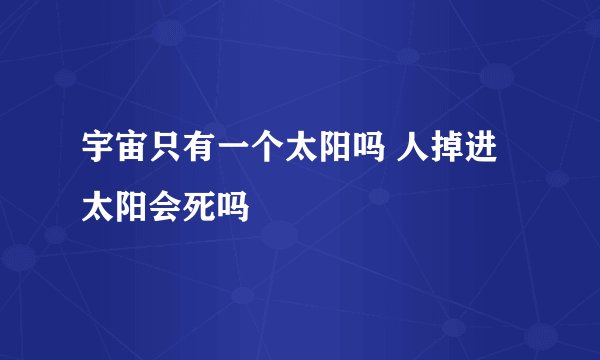 宇宙只有一个太阳吗 人掉进太阳会死吗