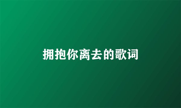 拥抱你离去的歌词