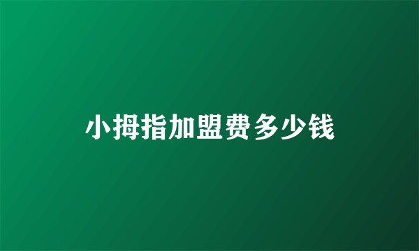 小拇指加盟费多少钱