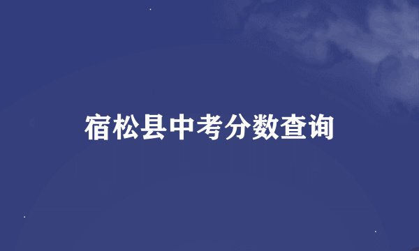 宿松县中考分数查询