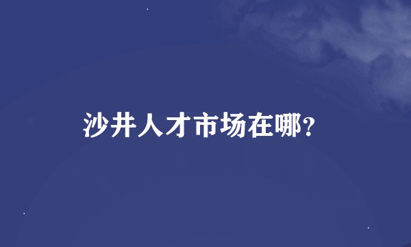 沙井人才市场在哪？