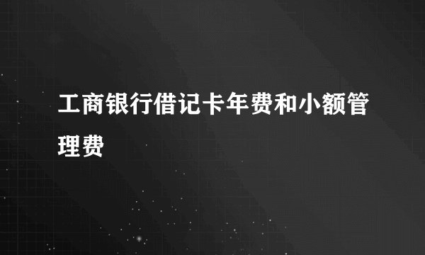 工商银行借记卡年费和小额管理费