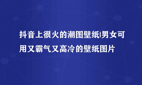 抖音上很火的潮图壁纸|男女可用又霸气又高冷的壁纸图片