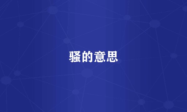骚的意思