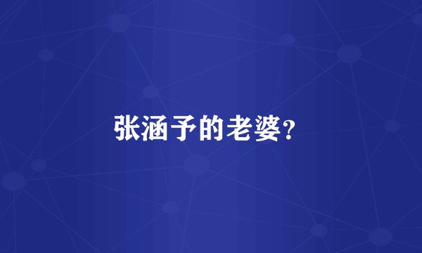 张涵予的老婆？