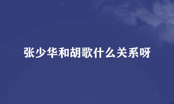 张少华和胡歌什么关系呀