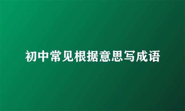 初中常见根据意思写成语