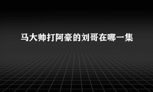马大帅打阿豪的刘哥在哪一集