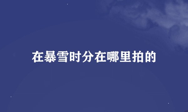 在暴雪时分在哪里拍的