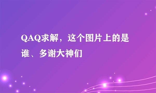 QAQ求解，这个图片上的是谁、多谢大神们