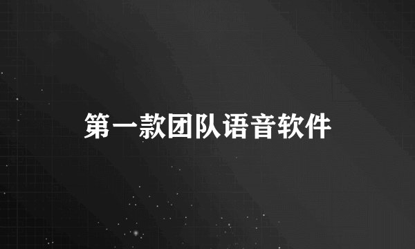 第一款团队语音软件