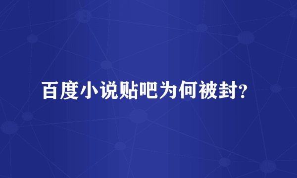 百度小说贴吧为何被封?