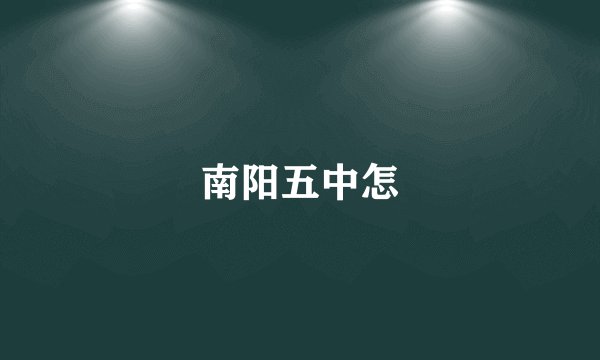 南阳五中怎