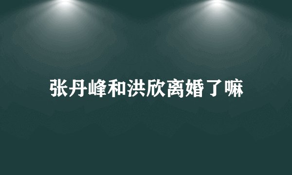 张丹峰和洪欣离婚了嘛
