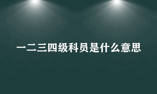 一二三四级科员是什么意思