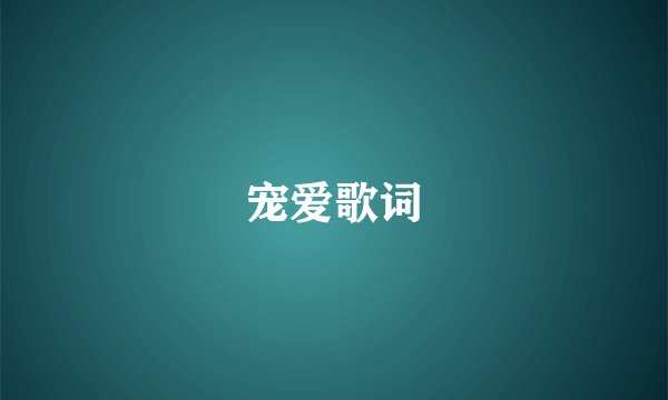 宠爱歌词
