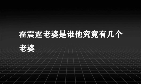 霍震霆老婆是谁他究竟有几个老婆