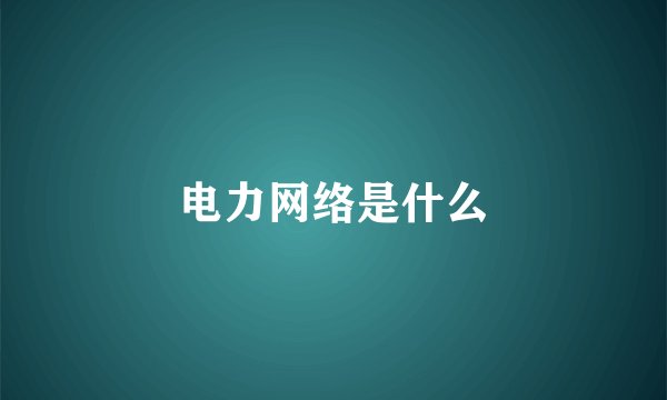 电力网络是什么