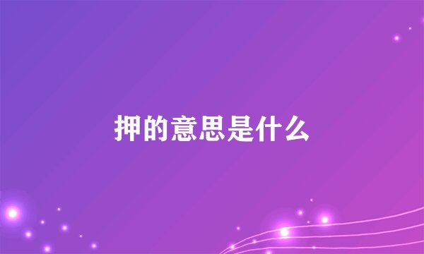 押的意思是什么