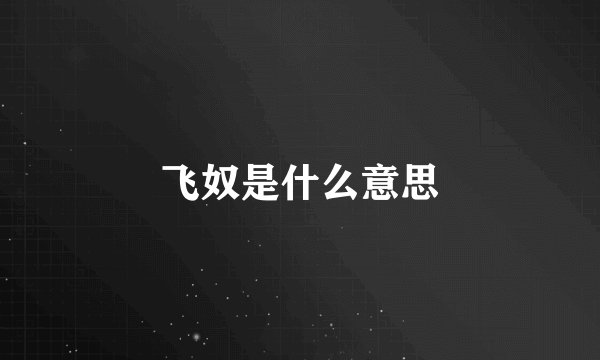 飞奴是什么意思