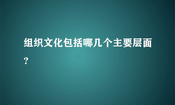 组织文化包括哪几个主要层面？