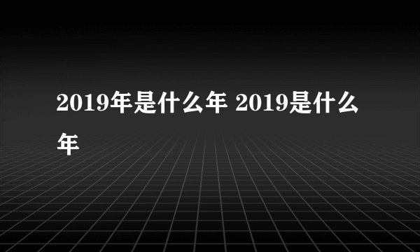 2019年是什么年 2019是什么年