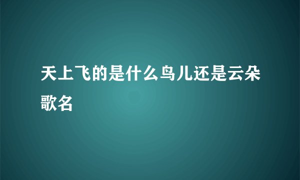 天上飞的是什么鸟儿还是云朵歌名