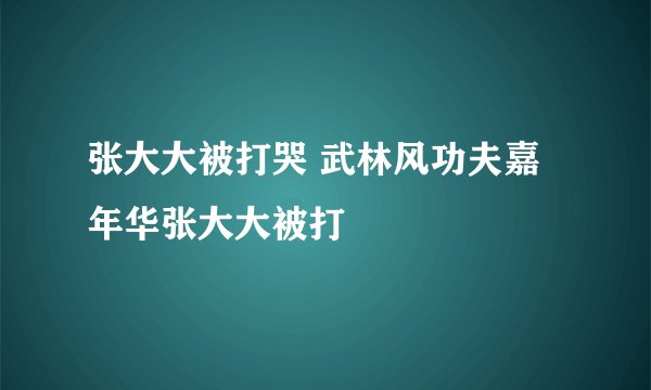 张大大被打哭 武林风功夫嘉年华张大大被打